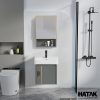 Tủ Lavabo Nhà Tắm Nhôm Tổ Ong Màu Xám Viền Vàng 40×45 HA-7504