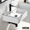 Lavabo Treo Tường Vuông Trắng Viền Đen HA-LA35V